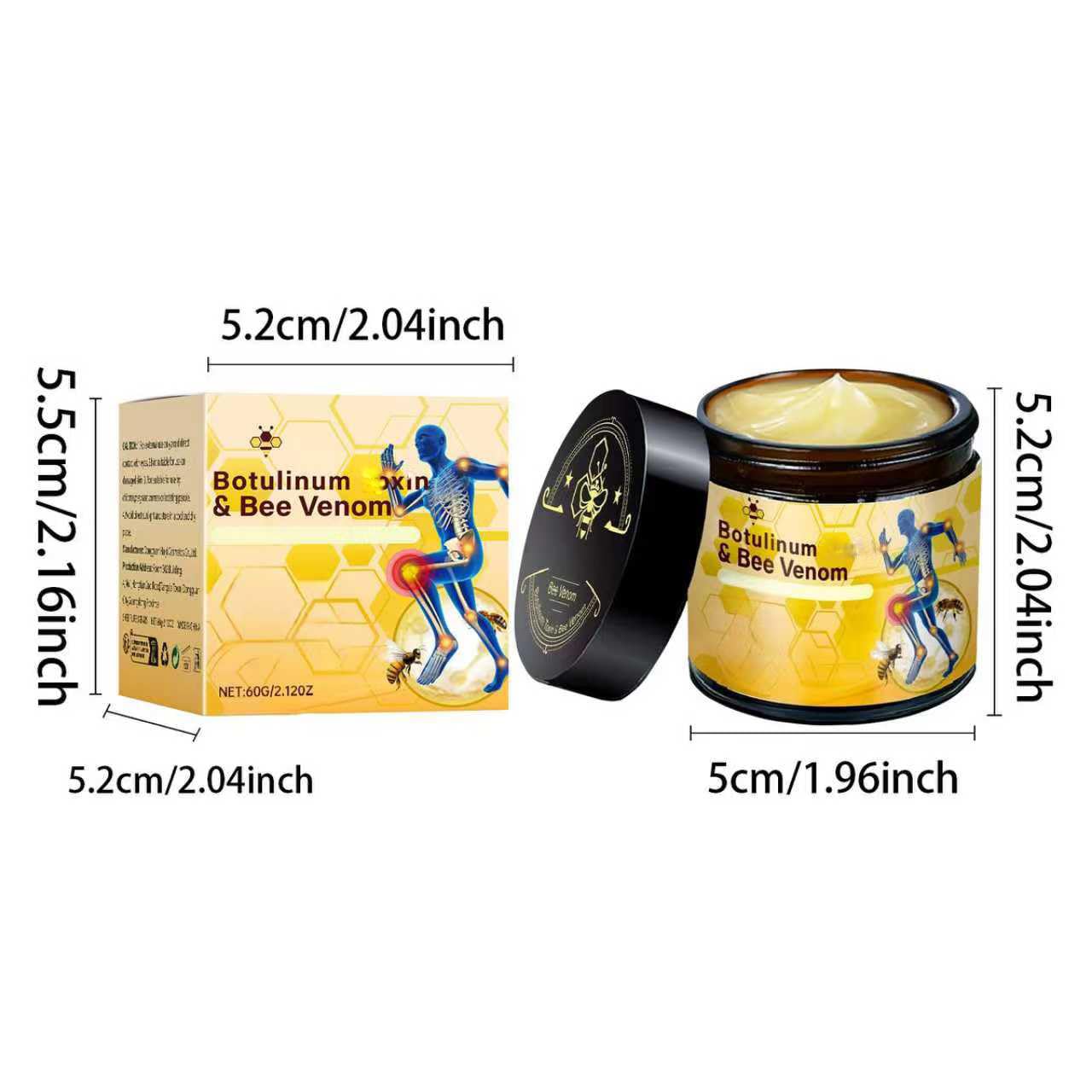 2 Pcs Botulinum Bee Venom Bone Healing Cream,Throughout Release Joint Activities Muscle Relief Massage Gel. Aus Healthcare uk supplements