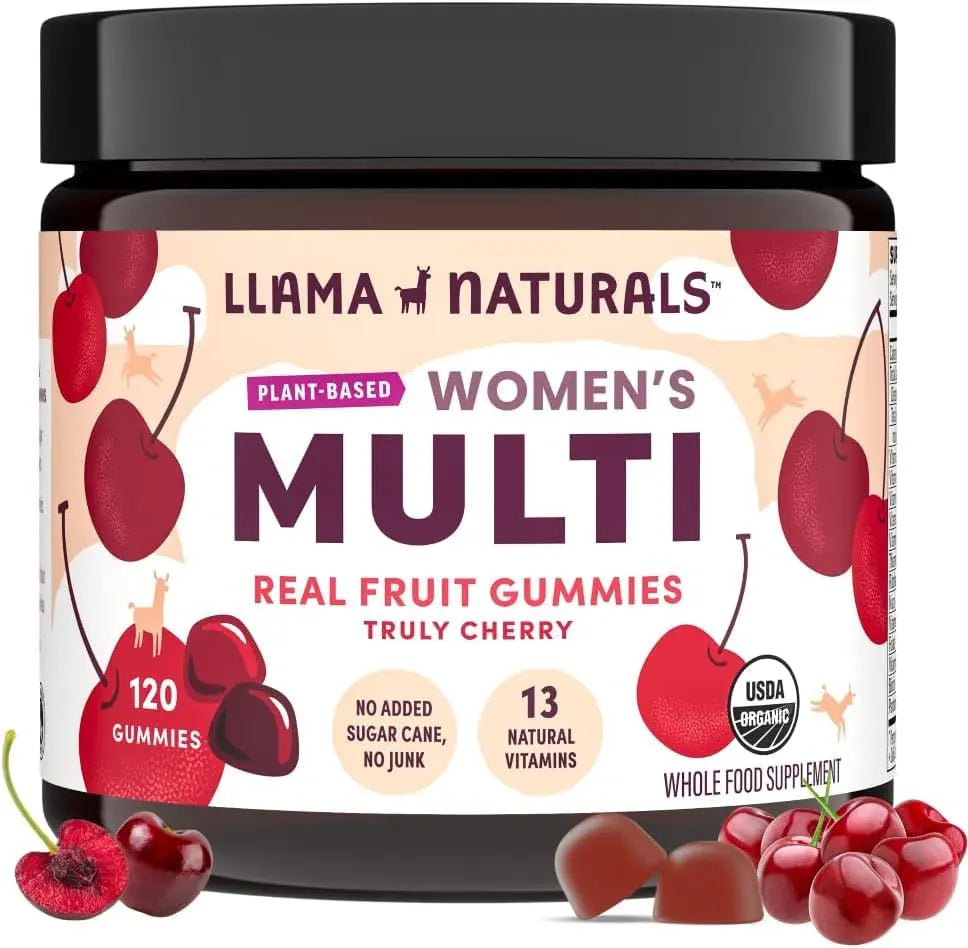 Llama Naturals Multivitamin for Women, Vegan, Organic Gummies with Vitamin D, C and K, Women's Real Fruit Gummy Vitamins Llama Naturals uk supplements