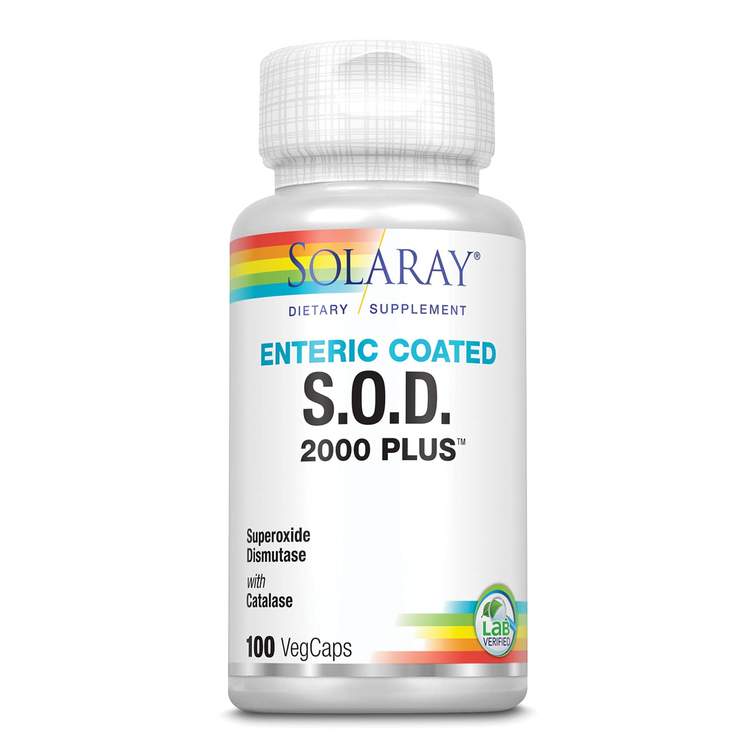 SOLARAY S.O.D. 2000 Plus - Superoxide Dismutase (SOD) and Catalase Antioxidant Supplement, Wellness Support - w/Green Tea Extract, Calcium, Rosemary, Grape Seed Extract, 60-Day Guarantee, 100 Servings SOLARAY uk supplements