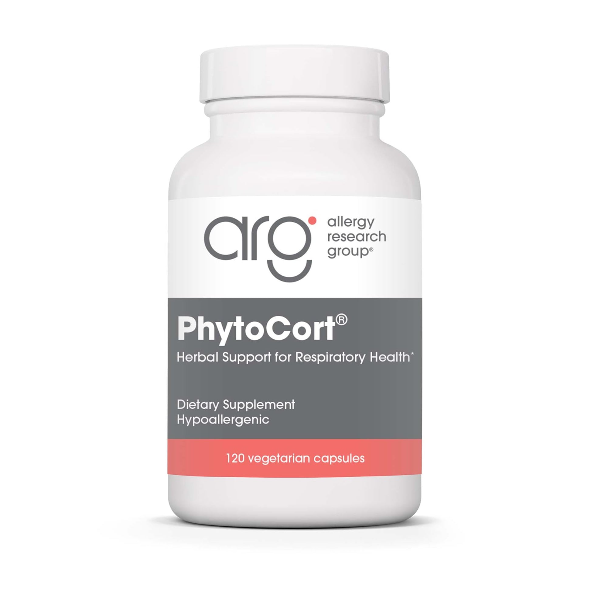 Allergy Research Group PhytoCort Supplement - Respiratory Support, Lung Health, Lung Detox, Lung Cleanse, Healthy Breathing, Herbal Support, Reishi, Licorice, Noni, Vegetarian Capsules - 120 Count Allergy Research Group uk supplements