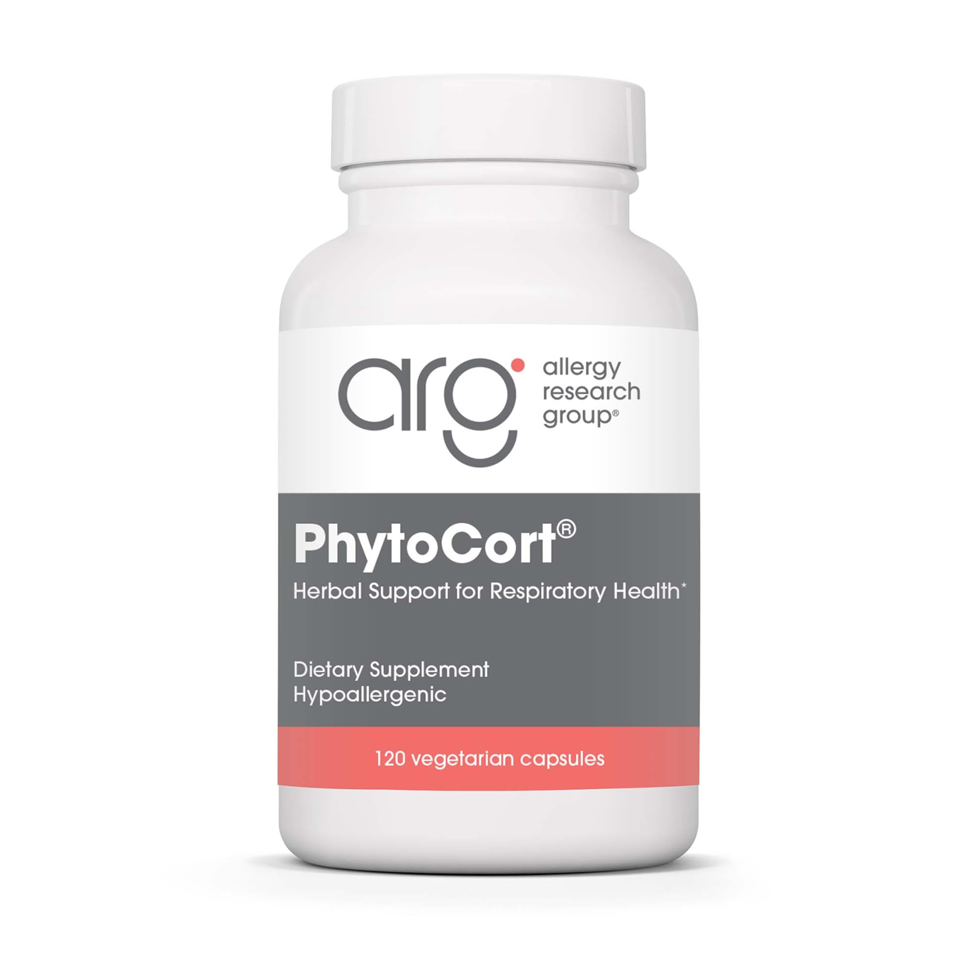 Allergy Research Group PhytoCort Supplement - Respiratory Support, Lung Health, Lung Detox, Lung Cleanse, Healthy Breathing, Herbal Support, Reishi, Licorice, Noni, Vegetarian Capsules - 120 Count Allergy Research Group uk supplements