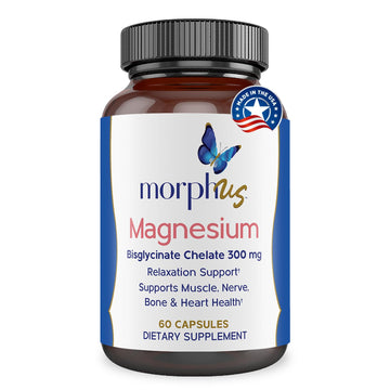 Morphus Magnesium Bisglycinate Chelate 300mg Supplement | 60 Capsules | Helps Women with Perimenopause & Menopause Symptoms | Restful Sleep, De-Stress, Relaxes Muscles & Nerves | Fast Absorption MORPHUS uk supplements
