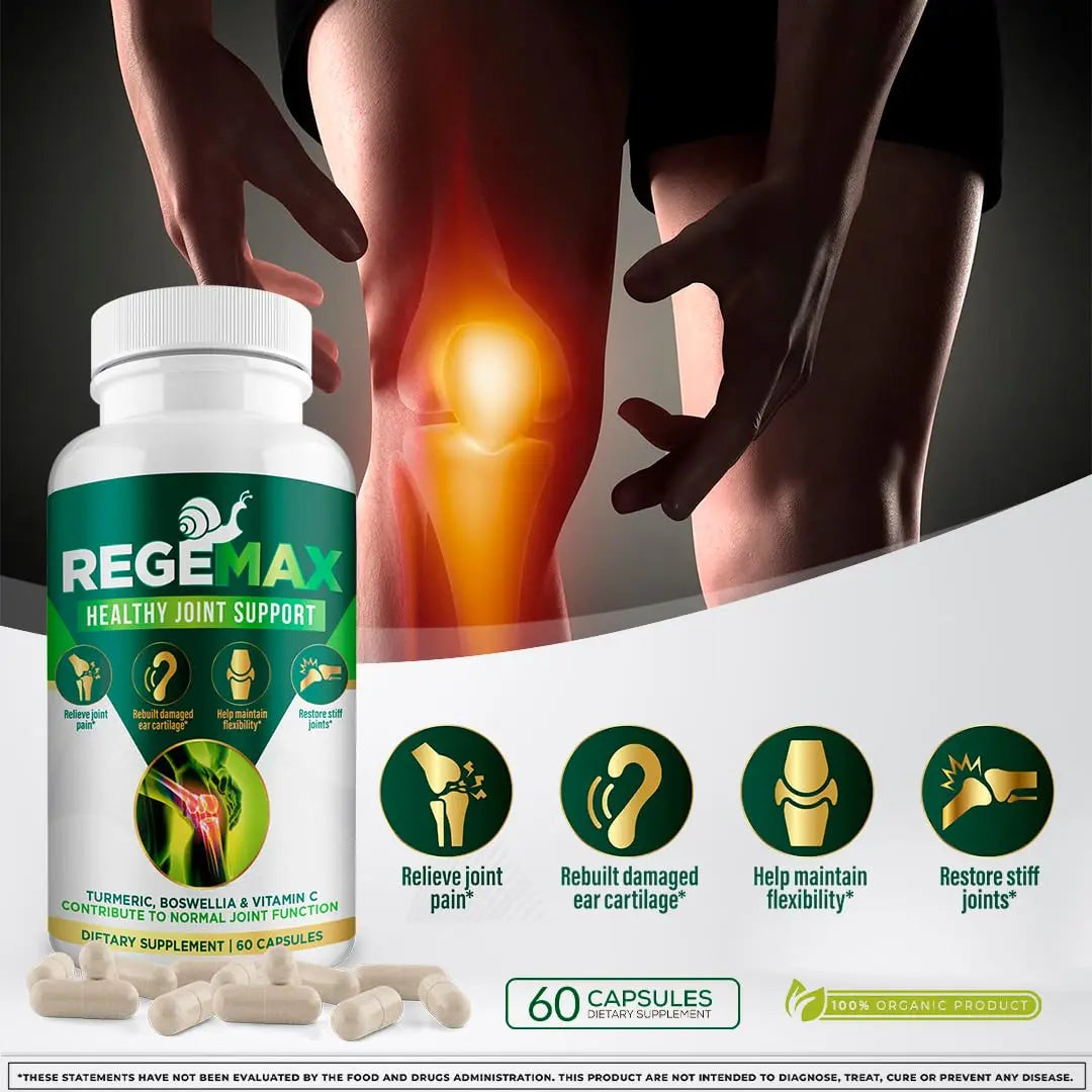AURA VITAMINS REGEMAX regenerates and Helps Alleviate Joint discomfort Supplement, Snail Protein, Boswellia Serrata, and Turmeric – 60 Caps. (2) AURA VITAMINS uk supplements