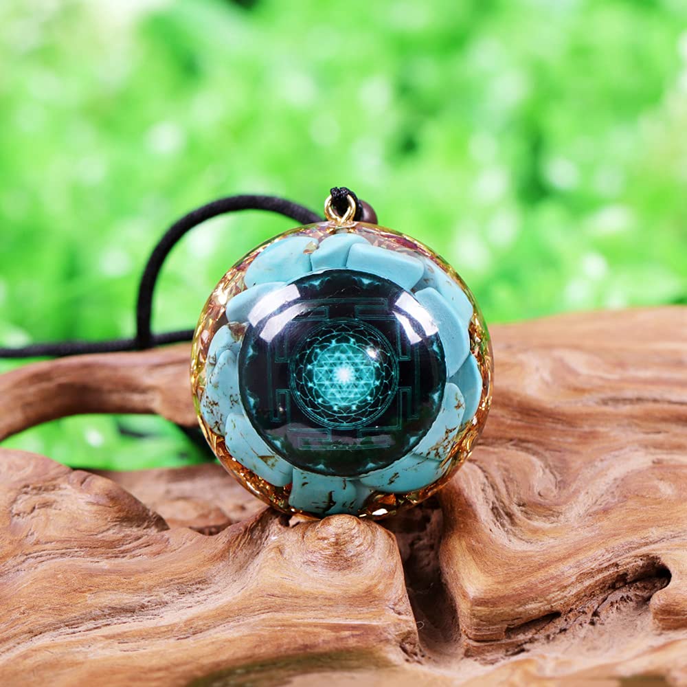 Day Day Up Turquoise Orgonite Pendant Healing Crystal jewelry Orgone Yoga Necklace Reiki Spiritual Day Day Up uk supplements