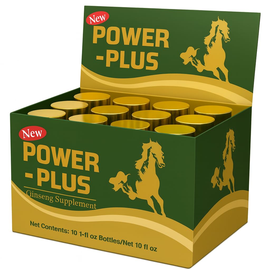 Skydia Power Plus - 10 Bottles Power-Plus Botanical Blend Liquid Supplement (1 FL OZ) Korean Ginseng Extract Ginseng Supplement Natural Men Tonic Ginseng Root Korean Red Ginseng Drops Skydia uk supplements