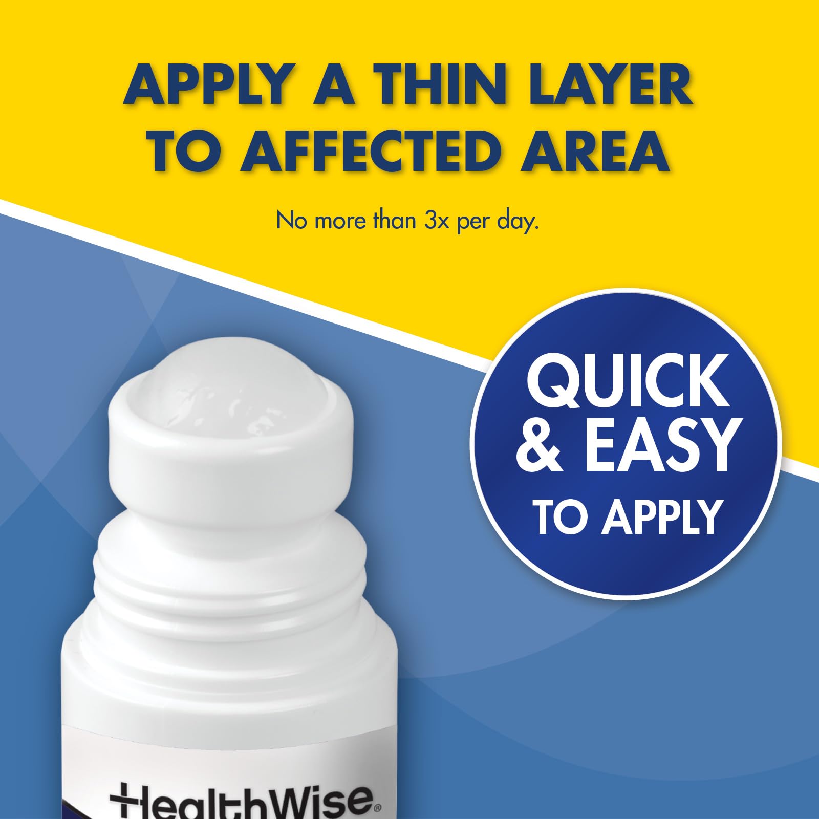 HealthWise 4% Lidocaine Roll-On | OTC Strength | Pain Relief Liquid | 2.5 oz. 73 mL | Non-Greasy, Unscented Formula | Topical Anesthetic HealthWise uk supplements