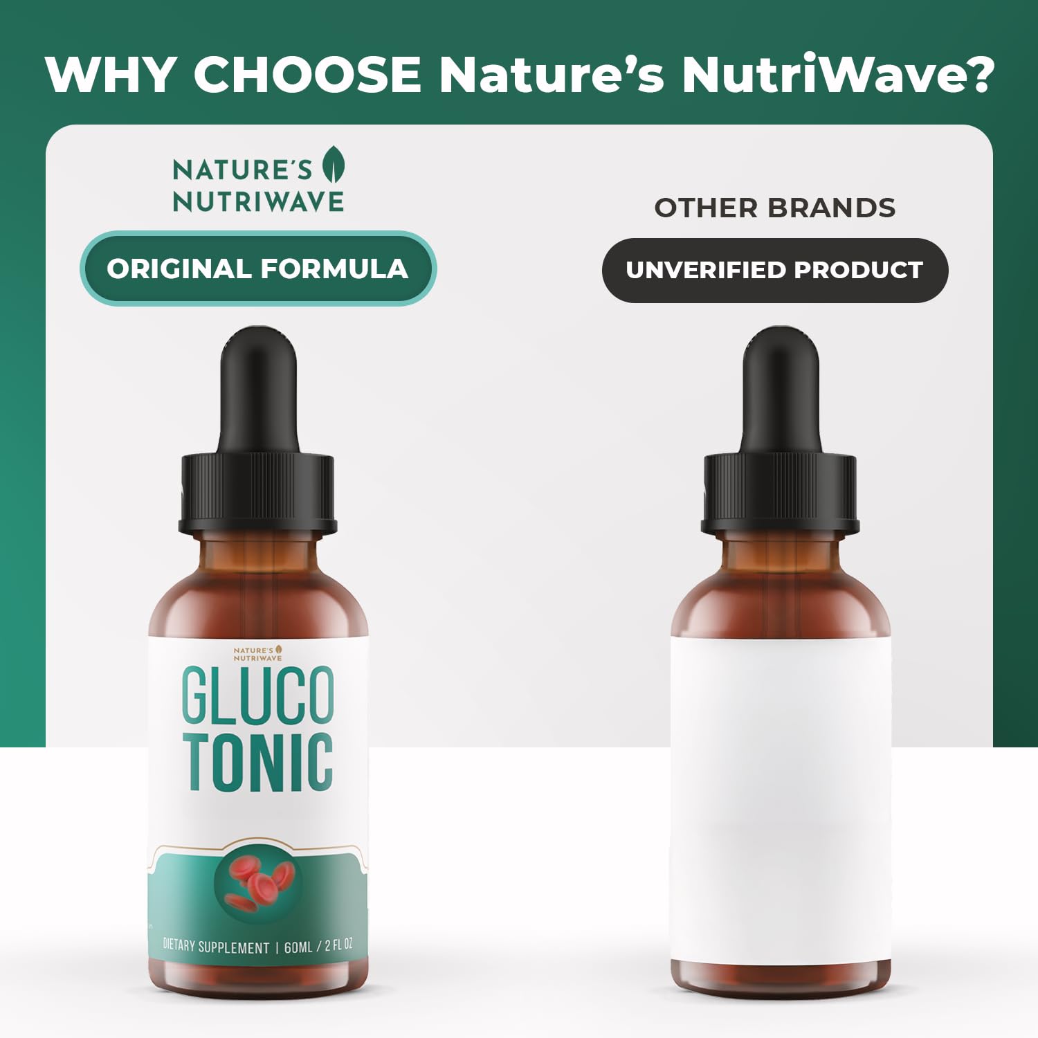 Nature’s NutriWave GlucoTonic – Liquid Formula with Chromium & Herbal Extracts – Natural Flavor – Non-GMO – 60ml, 2FL OZ, 60 Servings, 1 Month Supply Nature’s NutriWave uk supplements