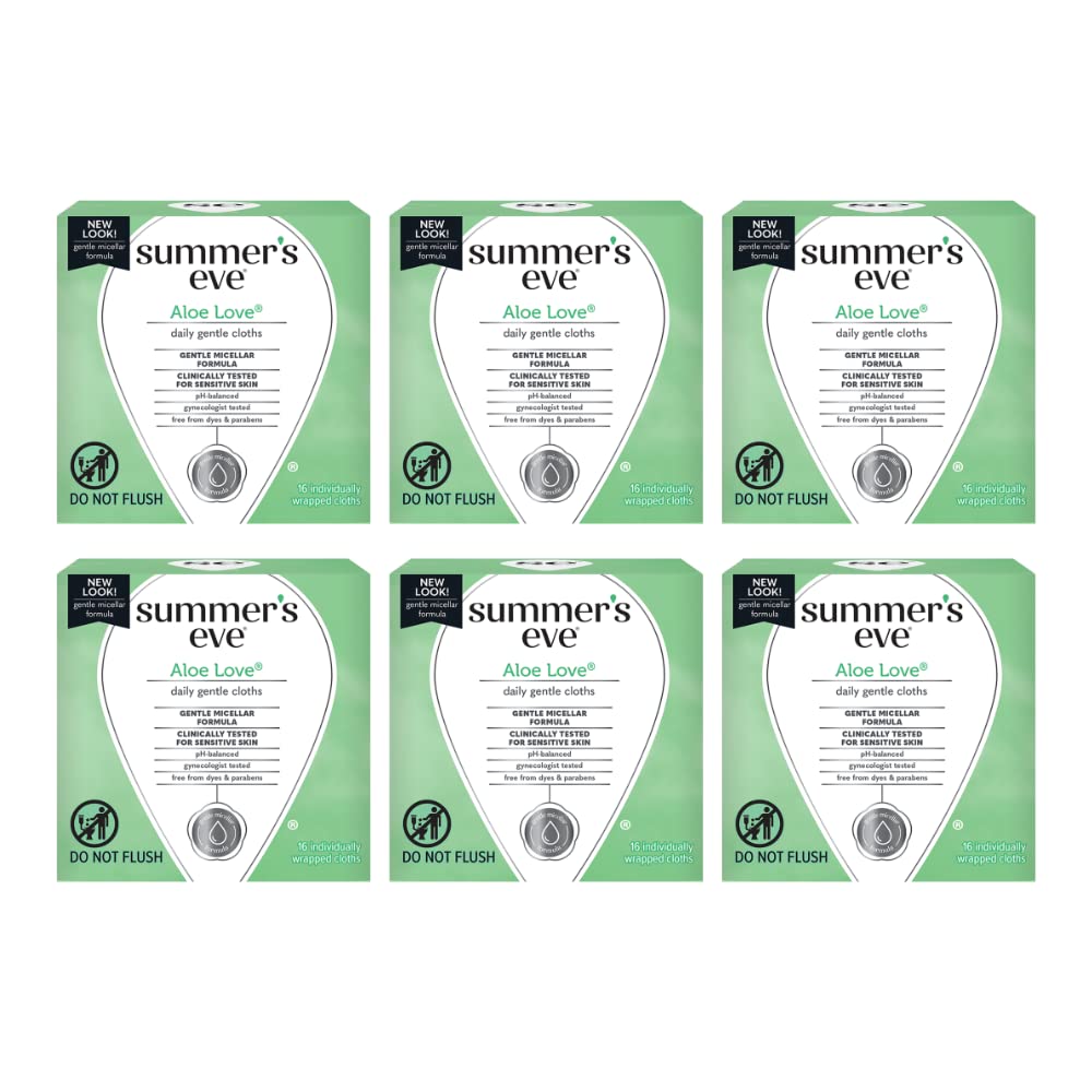 Summers Eve Cleansing Cloths 16 Count Aloe Love (6 Pack) Summer's Eve uk supplements