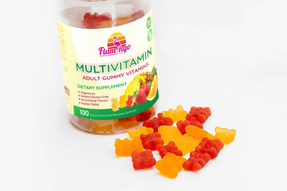 Flamingo Supplements Multivitamin Gummies | Vegan Friendly, Kosher Halal NO Gluten or Gelatin, no GMO| for Men, Women & Kids| Flamingo Supplements uk supplements