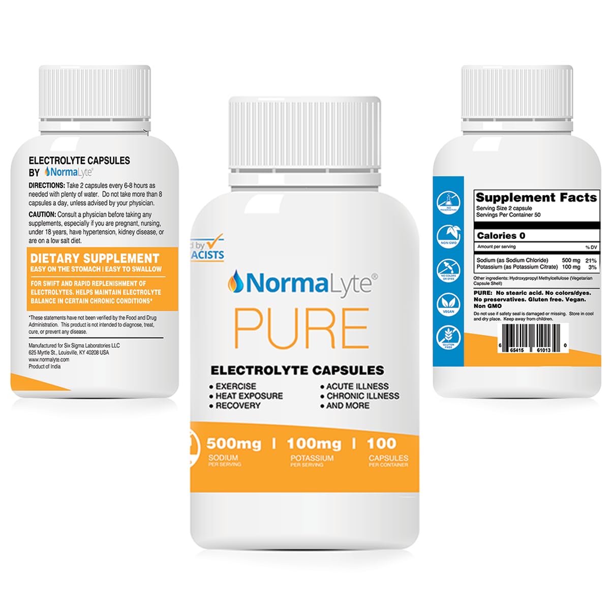 NormaLyte Electrolyte Capsules - Replenish Electrolytes for Peak Performance - Hydration Salt Pills with Essential Minerals for Energy Boost, and Muscle Recovery - 100ct/Bottle NormaLyte uk supplements