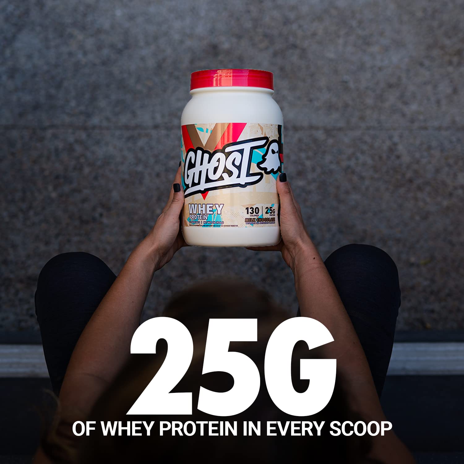 GHOST Whey Protein Powder, Milk Chocolate - 2LB Tub, 25G of Protein - Flavored Isolate GHOST uk supplements