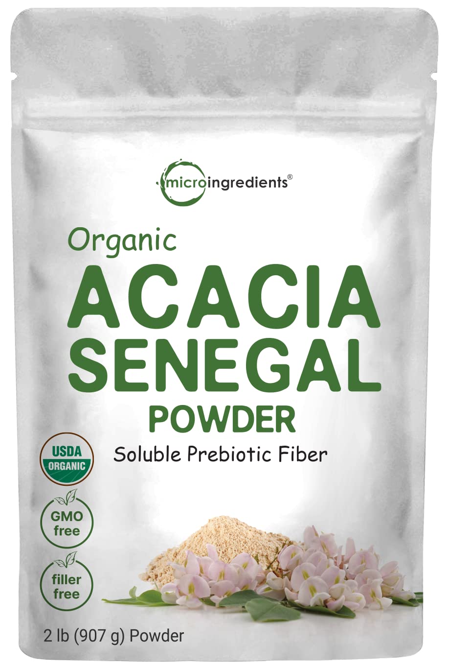 Micro Ingredients Organic Acacia Senegal Powder, 2 Pounds (32 Ounce), Instant Soluble Micro Ingredients uk supplements