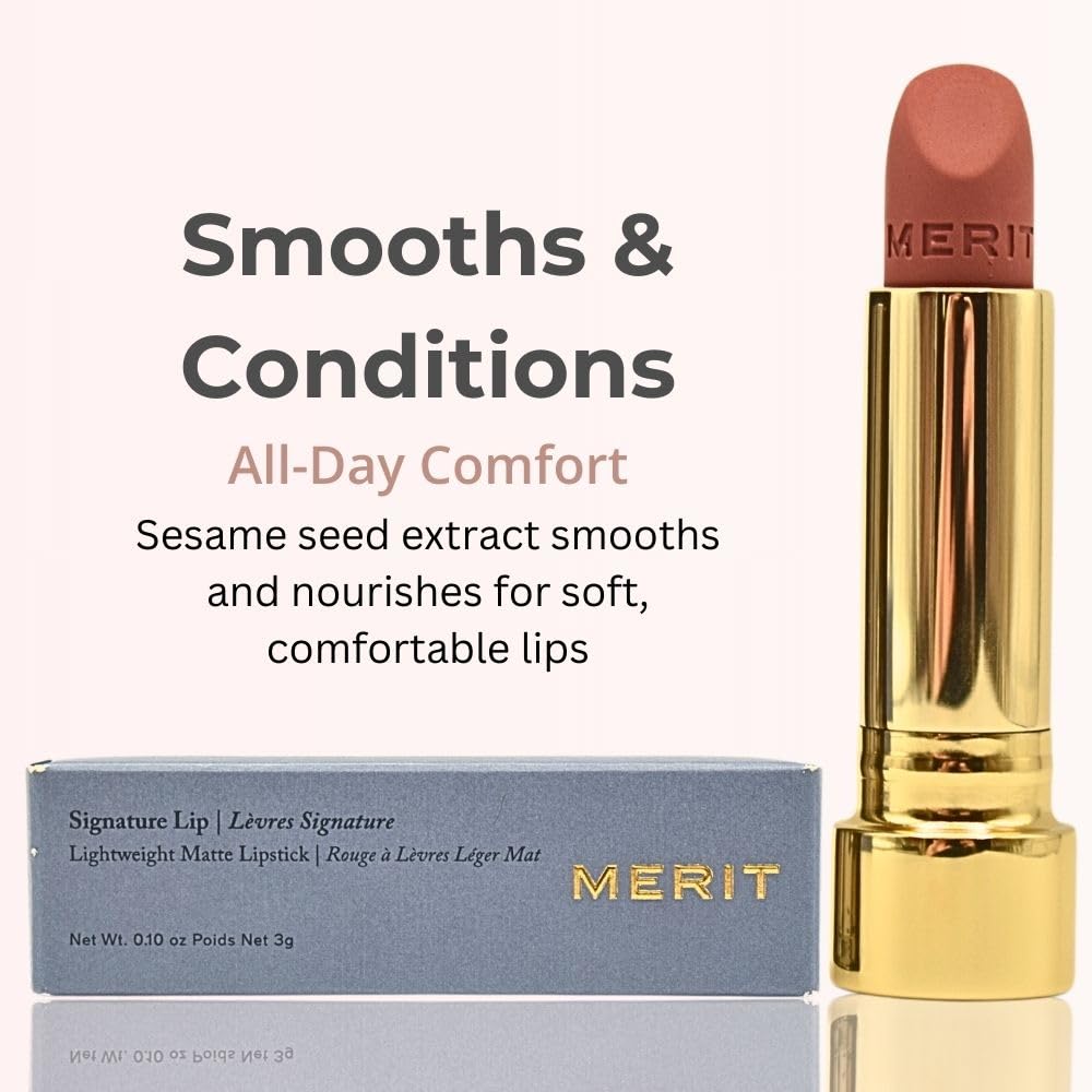 Merit Signature Lip Lightweight Matte Lipstick - 0.10 oz / 3 g (Classic (neutral), standard) Merit uk supplements