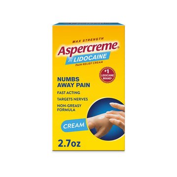 Aspercreme Lidocaine Pain Relief Cream Soothes Aggravated Nerves, Numbing Topical Analgesic with Max-Strength 4% Lidocaine & Moisturizing Aloe, 2.7 Oz. Aspercreme uk supplements