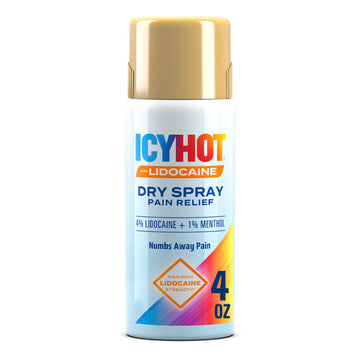 Icy Hot Lidocaine Pain Relief Dry Spray, Numb Aggravated Nerves with Max Strength Lidocaine 4% and Menthol 1%, Fast-Acting Pain Relief for Minor Pain, Backaches, Sprains and Strains, 4 oz Icy Hot uk supplements