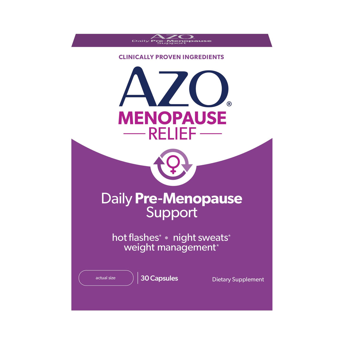 AZO® Daily Pre-Menopause Relief Perimenopause Supplements for Women, Hot Flash, Night Sweat and Healthy Weight Management Support* - 30 Count AZO uk supplements