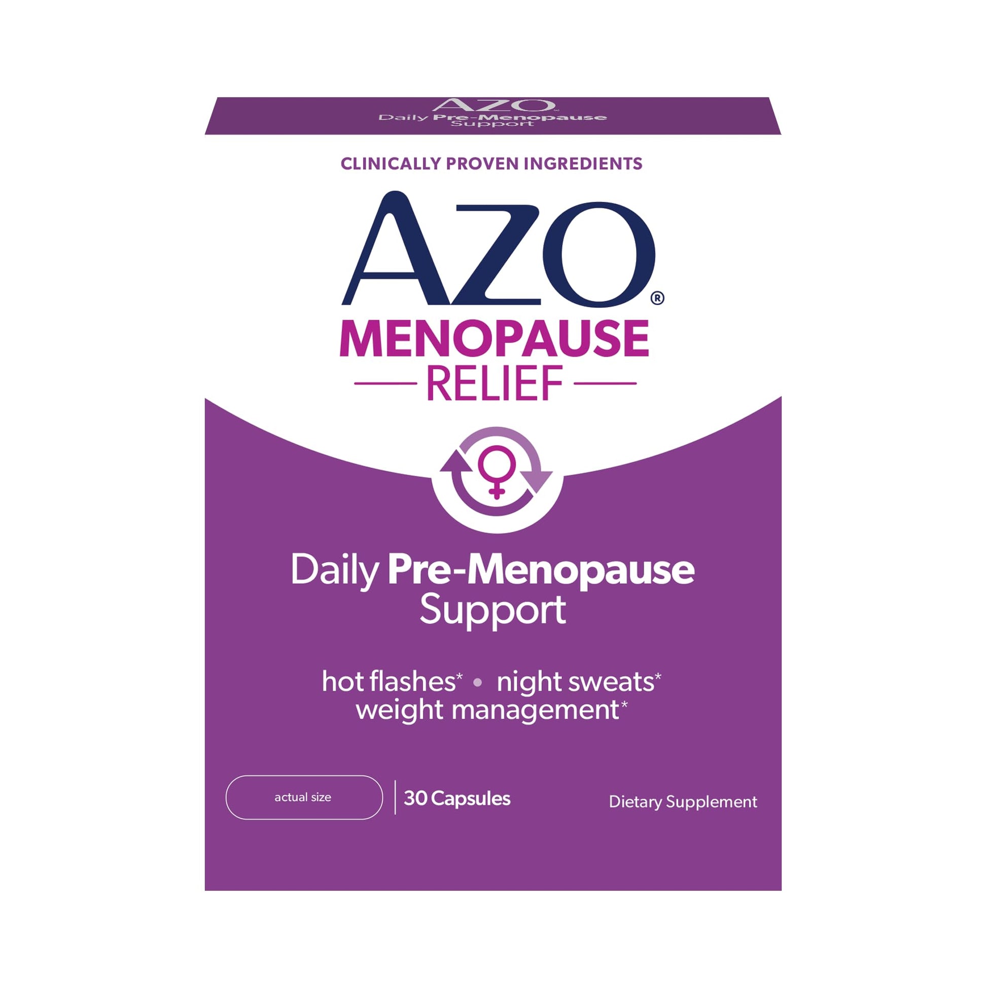 AZO® Daily Pre-Menopause Relief Perimenopause Supplements for Women, Hot Flash, Night Sweat and Healthy Weight Management Support* - 30 Count AZO uk supplements