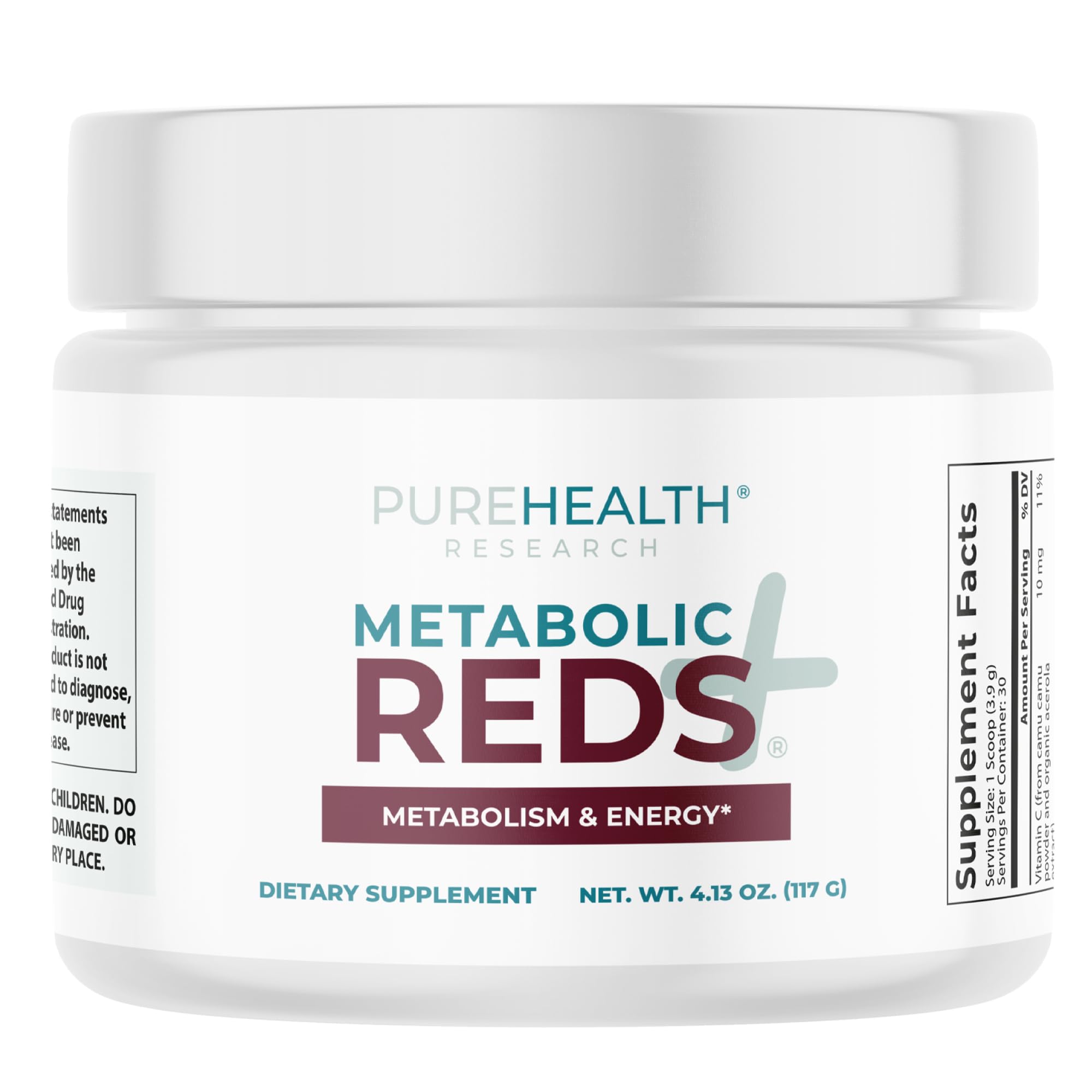 PUREHEALTH RESEARCH Metabolic Reds - Organic Superfood Powder Supplement - Fruit, Veggie, Adaptogenic, Probiotic Blends & More - for Metabolism & Energy Support - 4.13 Oz. - 30 Servings PUREHEALTH RESEARCH uk supplements