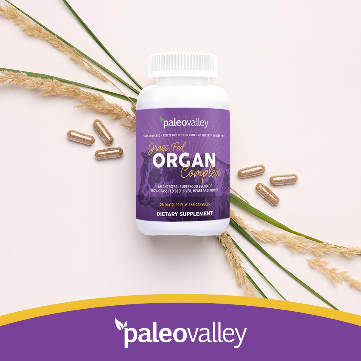 Paleovalley Grass Fed Beef Organ Complex - Freeze-Dried Beef Liver, Heart, and Kidney Blend, 1 Bottle Paleovalley uk supplements