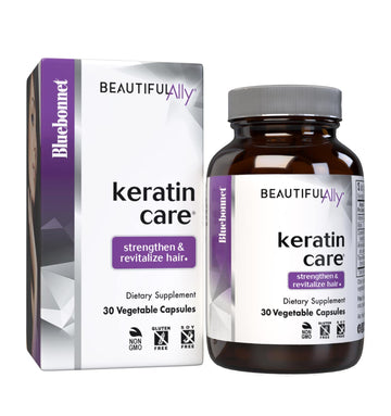 Bluebonnet Nutrition Beautiful Ally Keratin Care, Beauty Nutrient, Best for Hair, Strengthen and Revitalize Hair*, Non GMO, Gluten Free, Soy Free, Milk Free, 30 Vegetable Capsules, 30 Servings BlueBonnet uk supplements
