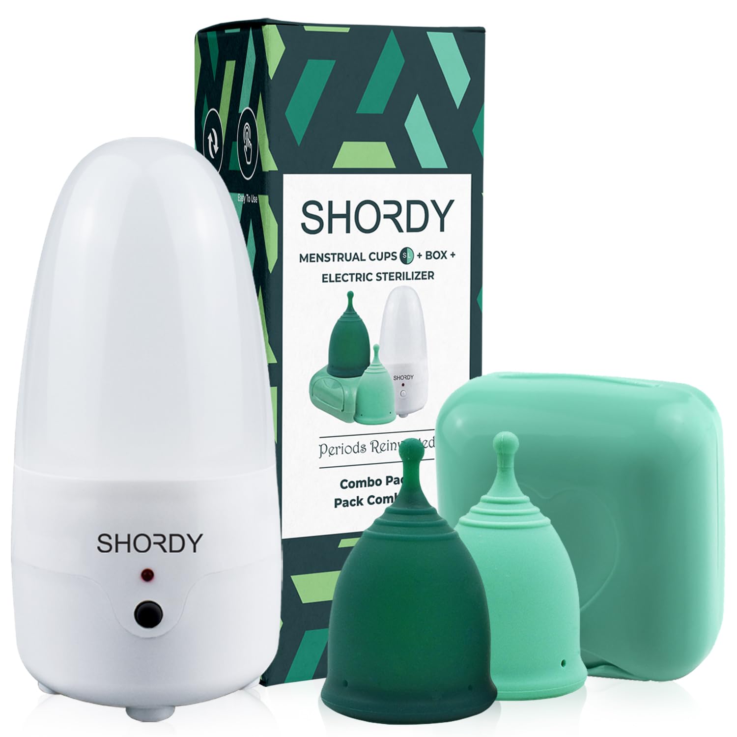 SHORDY Menstrual Cup and Steamer Sterilizer for Beginners Kit Set of 2 Period Cups (Small & Large) SHORDY uk supplements