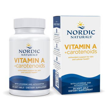 Nordic Naturals Vitamin A + Carotenoids, Unflavored - 30 Soft Gels - Lycopene & Astaxanthin - Supports Skin, Cellular Health - Non-GMO - 30 Servings Nordic Naturals uk supplements
