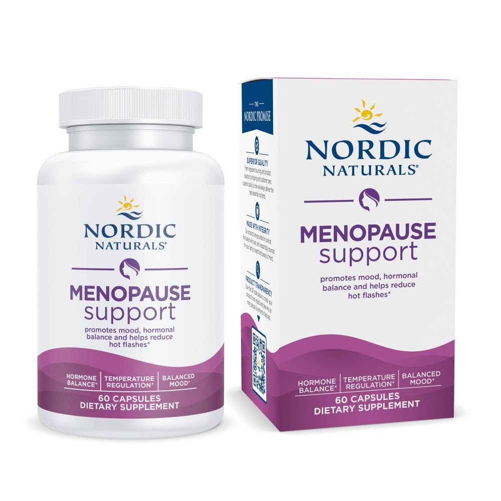 Nordic Naturals Menopause Support -Unflavored - 60 Capsules - Women’s Hormone-Support Supplement for Menopause, Mood Balance & Hot-Flash Support - Plant-Based Herbs and Phytoestrogens - 30 Servings Nordic Naturals uk supplements