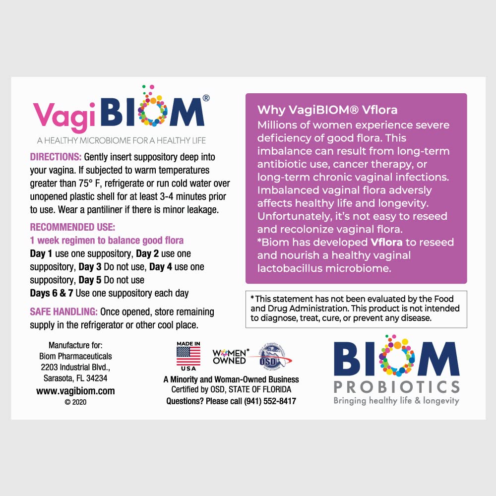 VagiBiom 5-Day Vflora (Lactobacillus crispatus + L. gasseri) to Balance Intimate Flora VagiBiom uk supplements