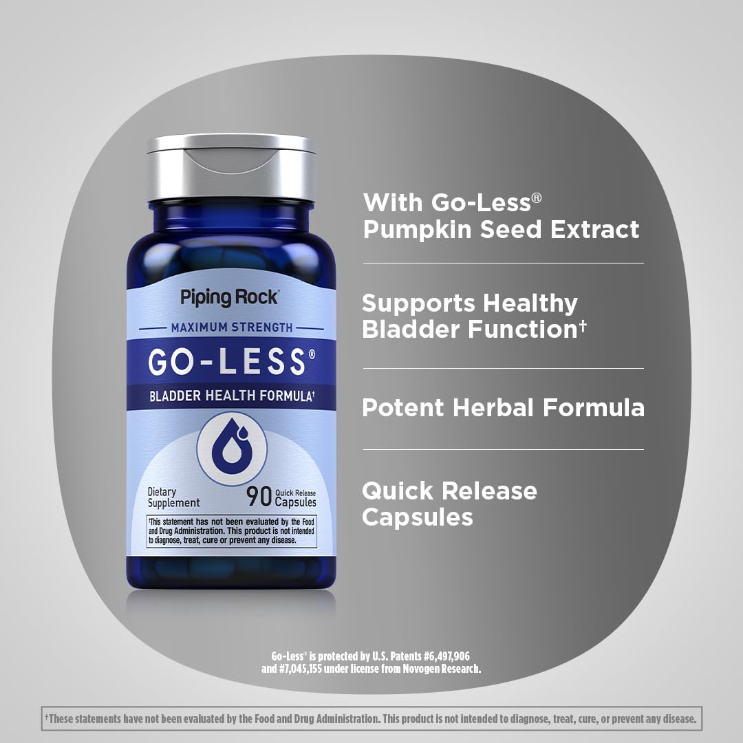 Piping Rock Bladder Control Pills for Women and Men | 90 Capsules | Maximum Strength Formula | Pumpkin Seed Extract | Non-GMO, Gluten Free Supplement Piping Rock uk supplements