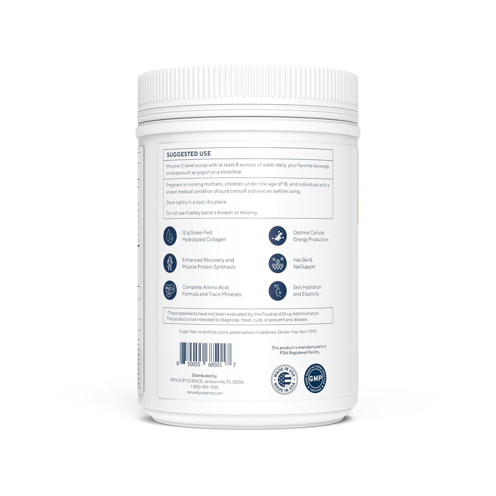 Renue By Science Skin & Body Essentials | Collagen Peptides Electrolytes Creatine & BCAA Powder | Collagen (12g) Creatine Monohydrate (4g) per Serving with Taurine & Glycine | Made in USA - Chocolate Renue By Science uk supplements