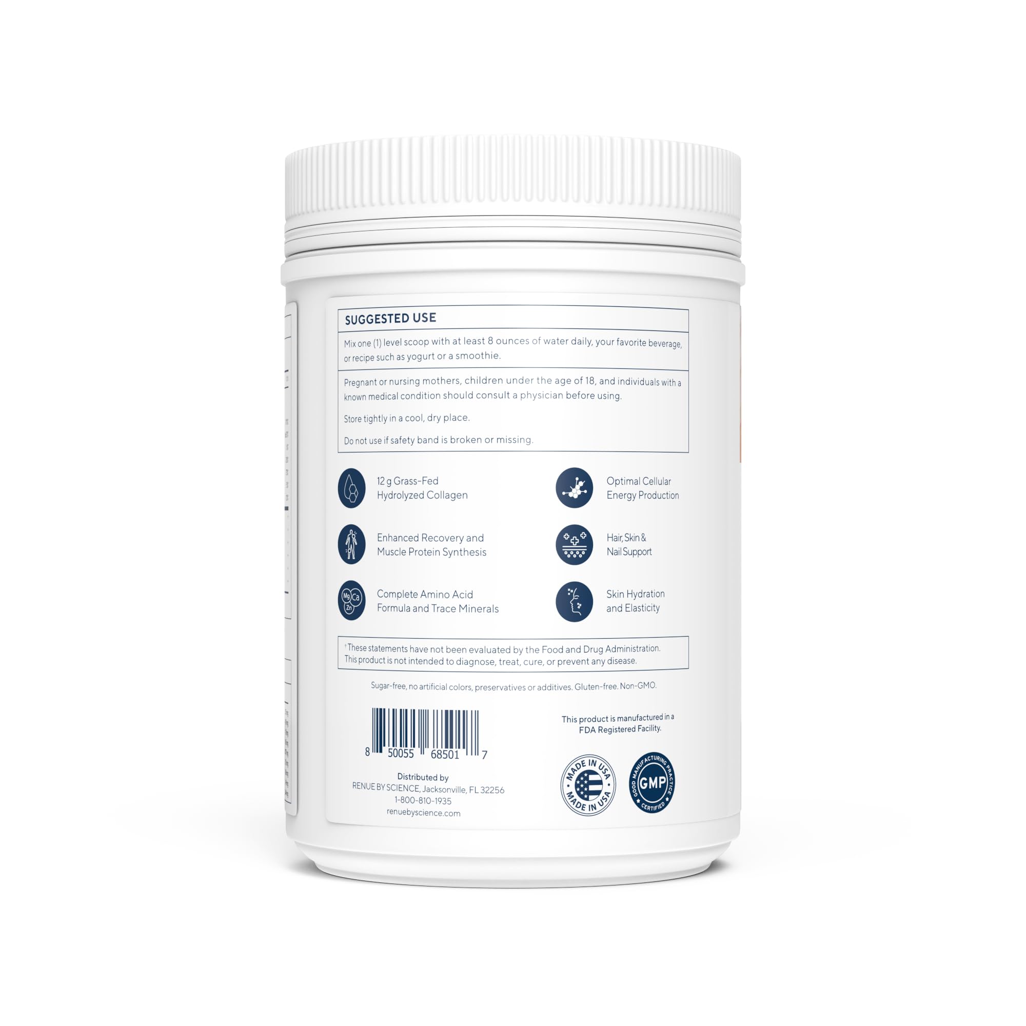 Renue By Science Skin & Body Essentials | Collagen Peptides Electrolytes Creatine & BCAA Powder | Collagen (12g) Creatine Monohydrate (4g) per Serving with Taurine & Glycine | Made in USA - Chocolate Renue By Science uk supplements
