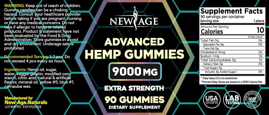 NEW AGE Naturals Advanced Hemp Gummies - Natural Hemp Oil Infused Gummies NEW AGE uk supplements