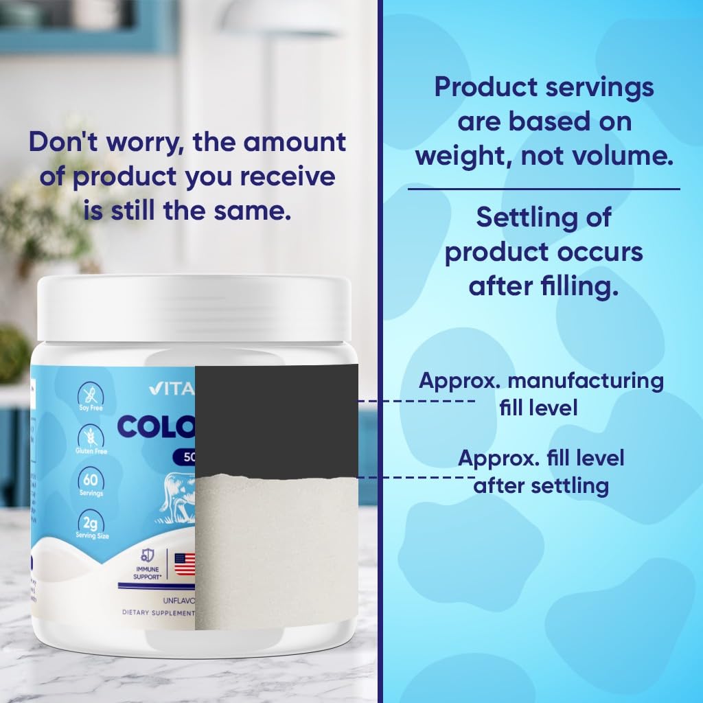 Vitamatic Bovine Colostrum Powder - 50% Highest IgG - Supplement for Gut Health Vitamatic uk supplements