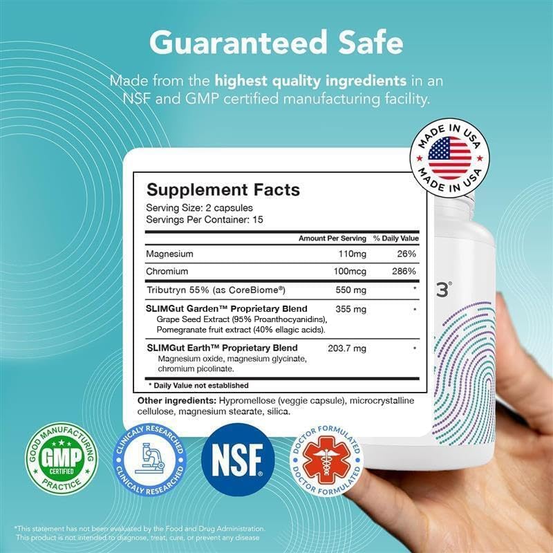 SANE MD - Viscera 3 Postbiotics with Tributyrin - Sodium Butyrate Supplement for Gas and Bloating Relief - Gut Health - IBS & Leaky Gut Butyric Acid Supplement - NSF Certified - 30 Capsules SANE uk supplements