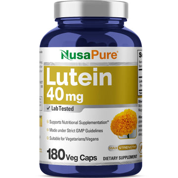 NusasPure Lutein - Suitable for Vegetarian/Vegan, Non - GMO - 40 mg - 180 Capsules NusaPure uk supplements