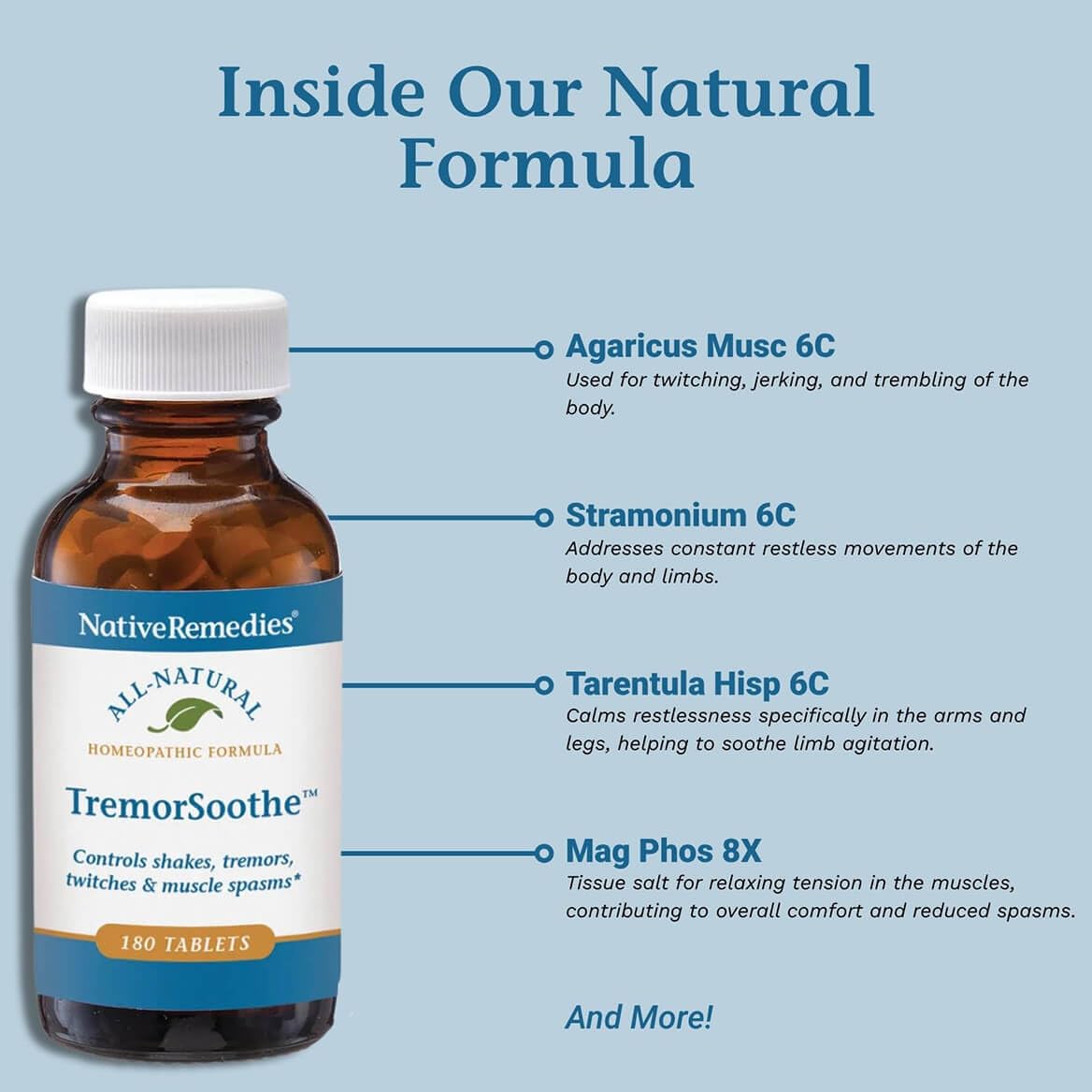 Native Remedies TremorSoothe - Natural Homeopathic Formula to Temporarily Control Shakes, Tremors, Muscle Spasms and Twitches -180 Tablets Native Remedies uk supplements