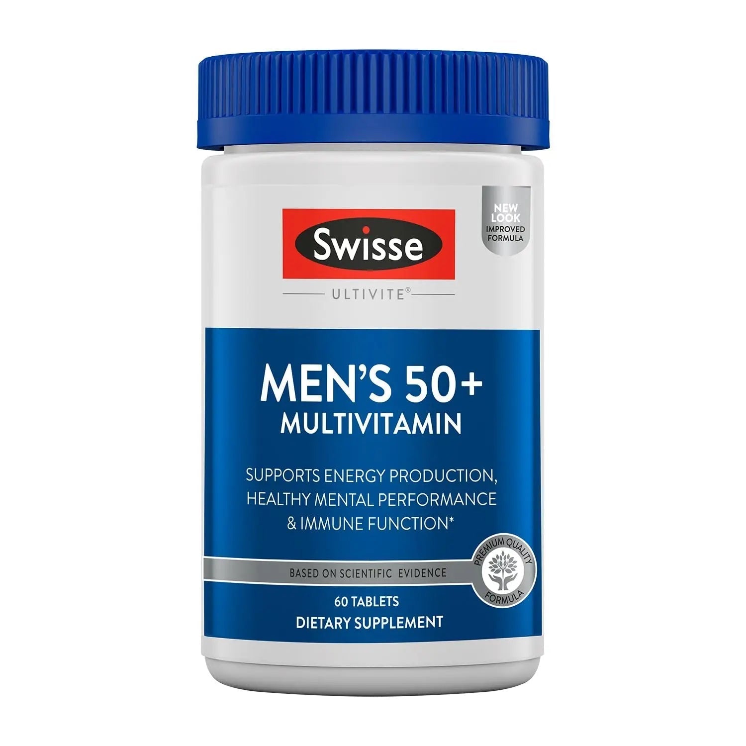 Swisse Daily Multivitamin for Men 50 and Over | 39 Vitamins, Antioxidants and Minerals + Adaptogens | Energy & Immune Support | Swisse uk supplements