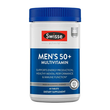 Swisse Daily Multivitamin for Men 50 and Over | 39 Vitamins, Antioxidants and Minerals + Adaptogens | Energy & Immune Support | Swisse uk supplements