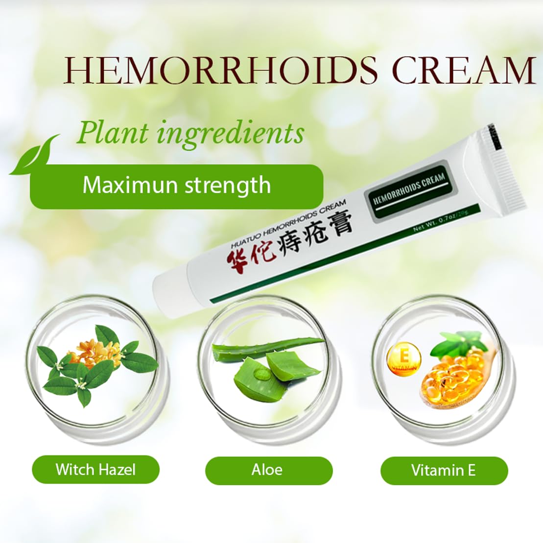 BONIORRI Hemorrhoid & Fissure Relief Ointment 20g Tube– Maximum Strength Hemorrhoid Cream, Herbs Fast Acting Ingredients. (0.7 oz Total) BONIORRI uk supplements