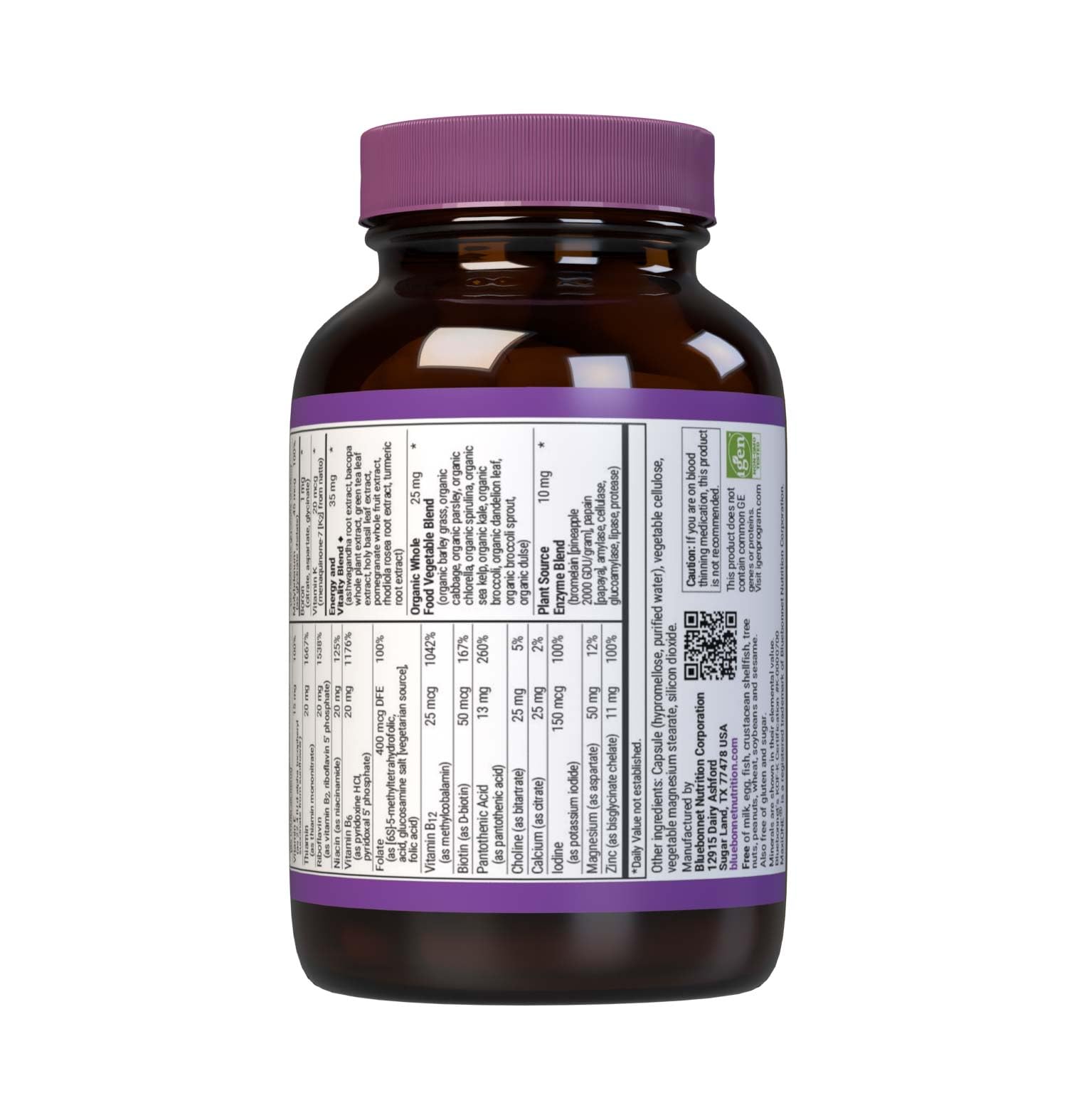 Bluebonnet Nutrition Maxi One Whole Food Multiple, Enzymes, Energy, Vitality, Gluten, Kosher, Soy & Dairy-Free, Vegetarian Friendly, Non-GMO, 30 Count BlueBonnet uk supplements