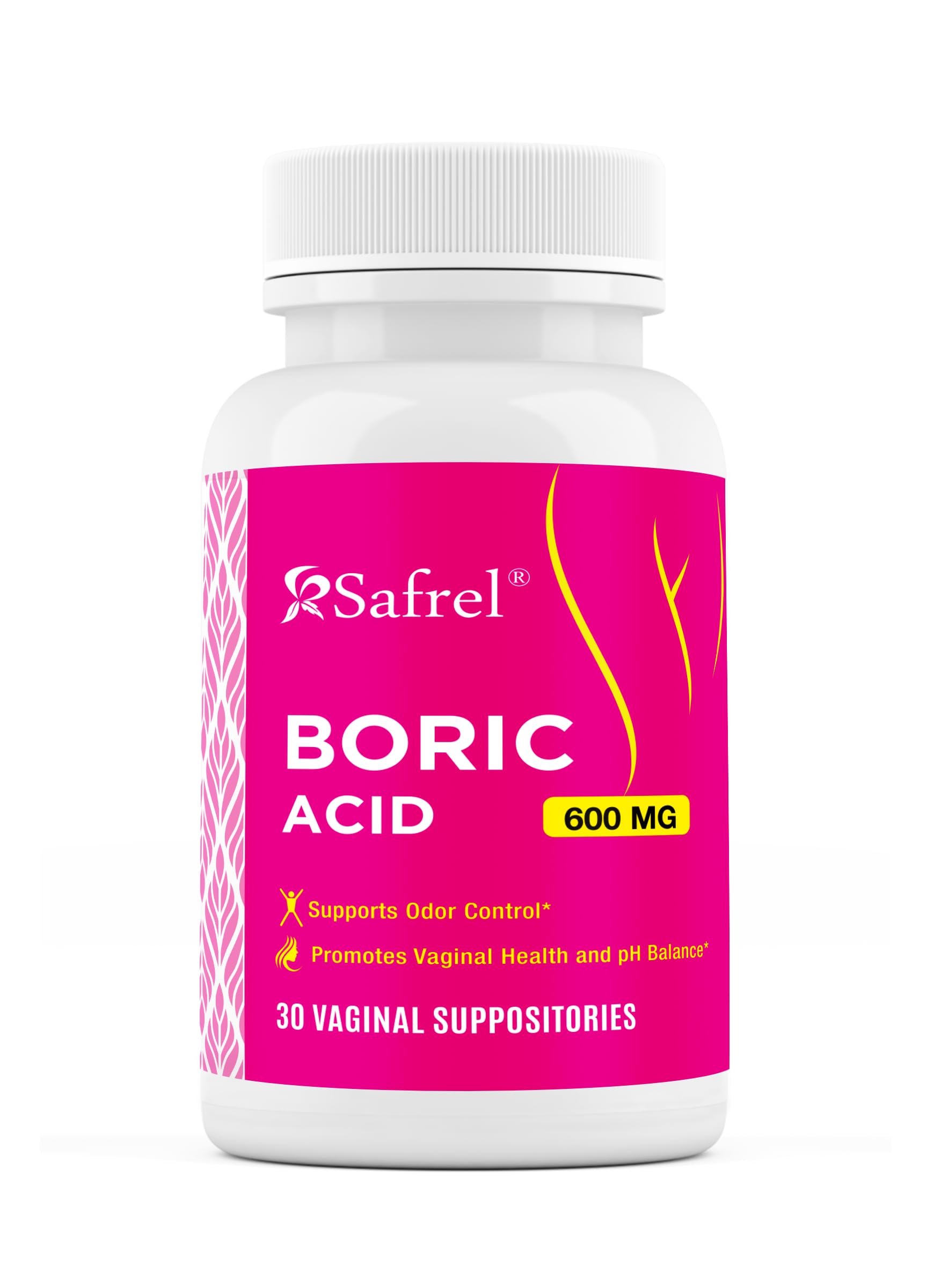 Safrel Boric Acid Vaginal Suppositories - 100% Pure Made in USA - Intimate Health Support, Vaginal Health and pH, Odor Control (30 Count) Safrel uk supplements