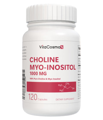 VitaCosmoX Choline and Myo-Inositol Supplement, 1000 mg Each, 120 Veggie Capsules 100% Vegetarian, Non-GMO & Gluten Free VitaCosmoX uk supplements