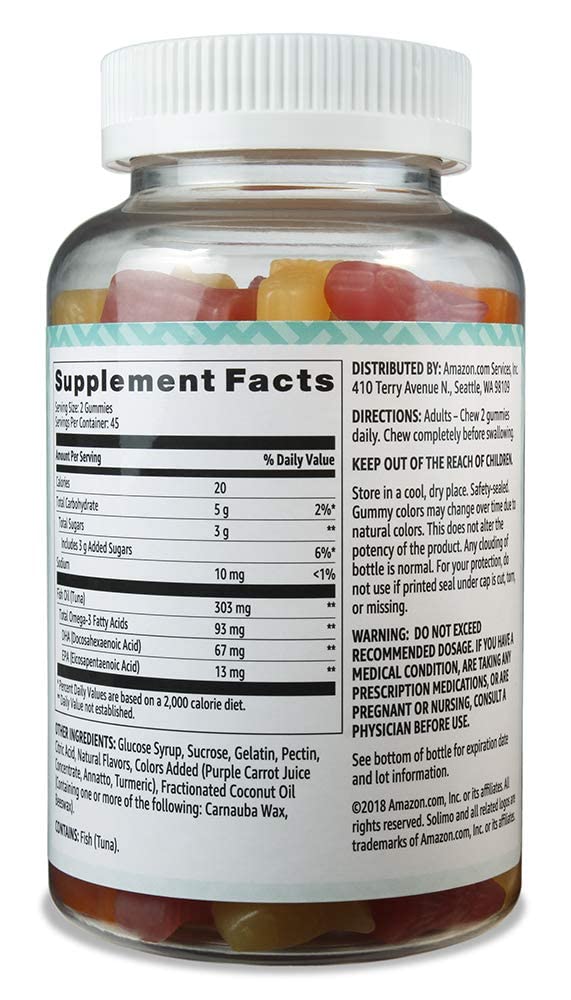 Amazon Basics Fish Oil 303 mg, Lemon, Orange & Strawberry-Banana flavors Amazon Basics uk supplements