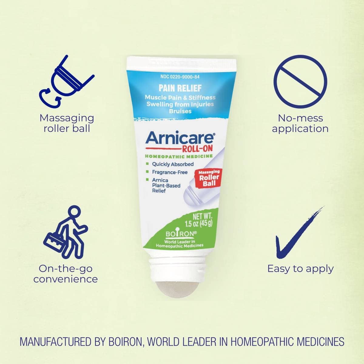 Boiron Arnicare Roll-on gel, for bruising, pain, stiffness, aches, Homeopathic Medicine for Pain Relief, 1.5 Ounce (Pack of 1) Boiron uk supplements