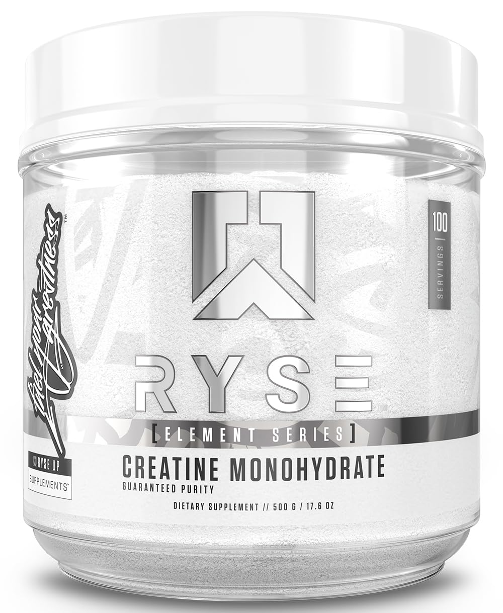 RYSE Creatine Monohydrate Powder - Unflavored - Supports Men & Women Lean Muscle Growth, Strength, Power, and Endurance - Helps Reduce Fatigue and Improve Workout Recovery - 100 Servings. RYSE Up Supplements uk supplements