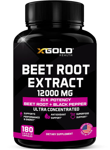 Beet Root Extract Capsules - 12000mg 20x Concentrated Beet Root Capsules Supplement X Gold Health uk supplements