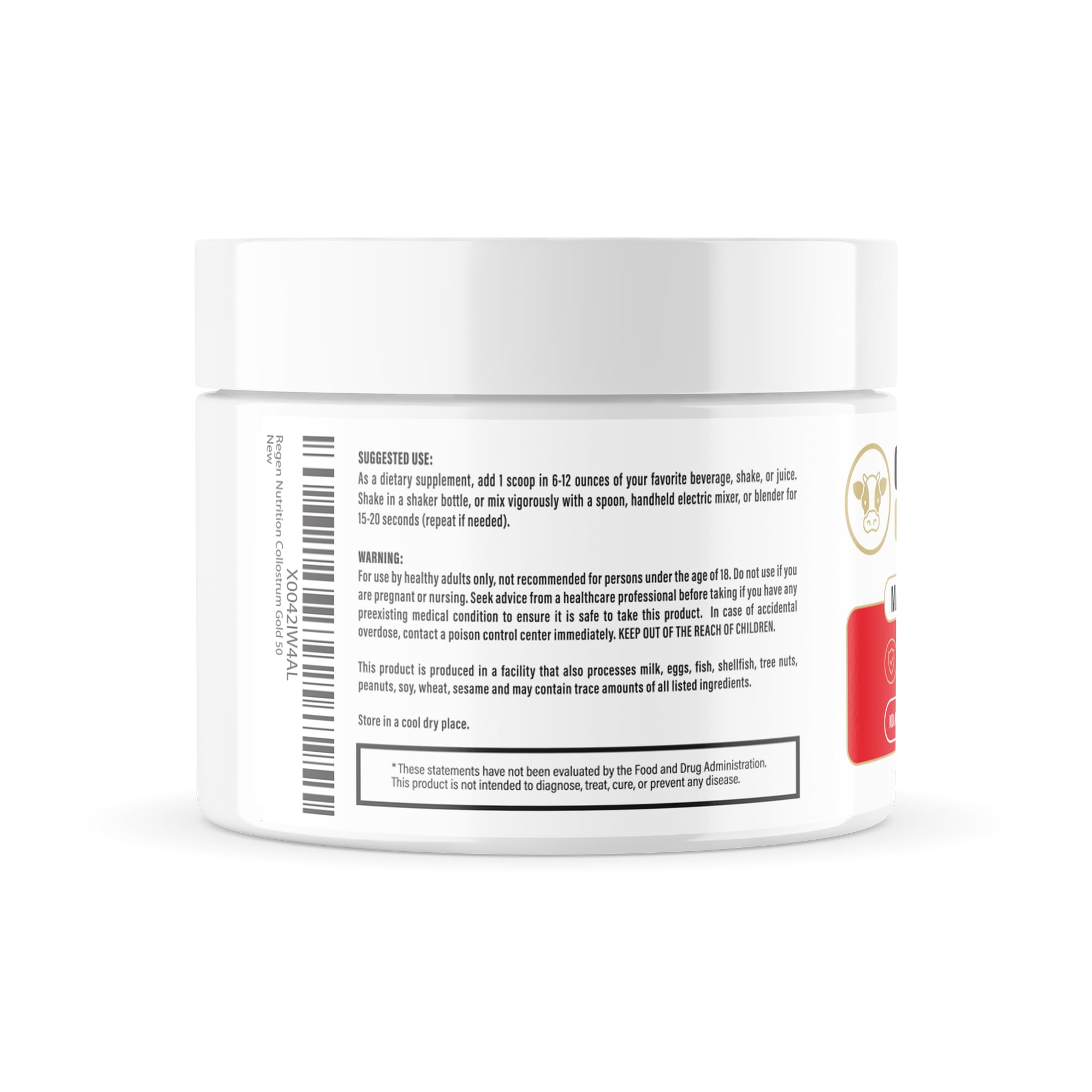 Re+Gen Nutrition Colostrum Gold 50 Bovine Colostrum Powder for Gut Health, Immune Support & Muscle Recovery – 50% IgG Concentration, Grass Fed, Gluten Free, No Artificial Ingredients Re+Gen Nutrition uk supplements