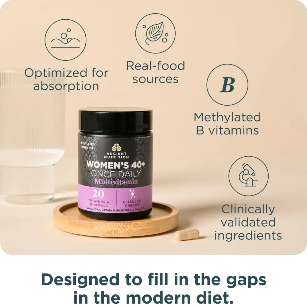 Ancient Nutrition Multivitamin for Women, Ancient Multi Women's 40+ Once Daily Vitamin Supplement, Vitamin B, Vitamin C and Vitamin K2 Ancient Nutrition uk supplements