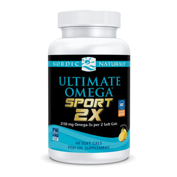 Nordic Naturals Ultimate Omega Sport 2X, Lemon Flavor - 60 Soft Gels - 2150 mg Omega-3 - NSF Certified Fish Oil with EPA & DHA - Heart & Muscle Health, Recovery - Non-GMO - 30 Servings Nordic Naturals uk supplements