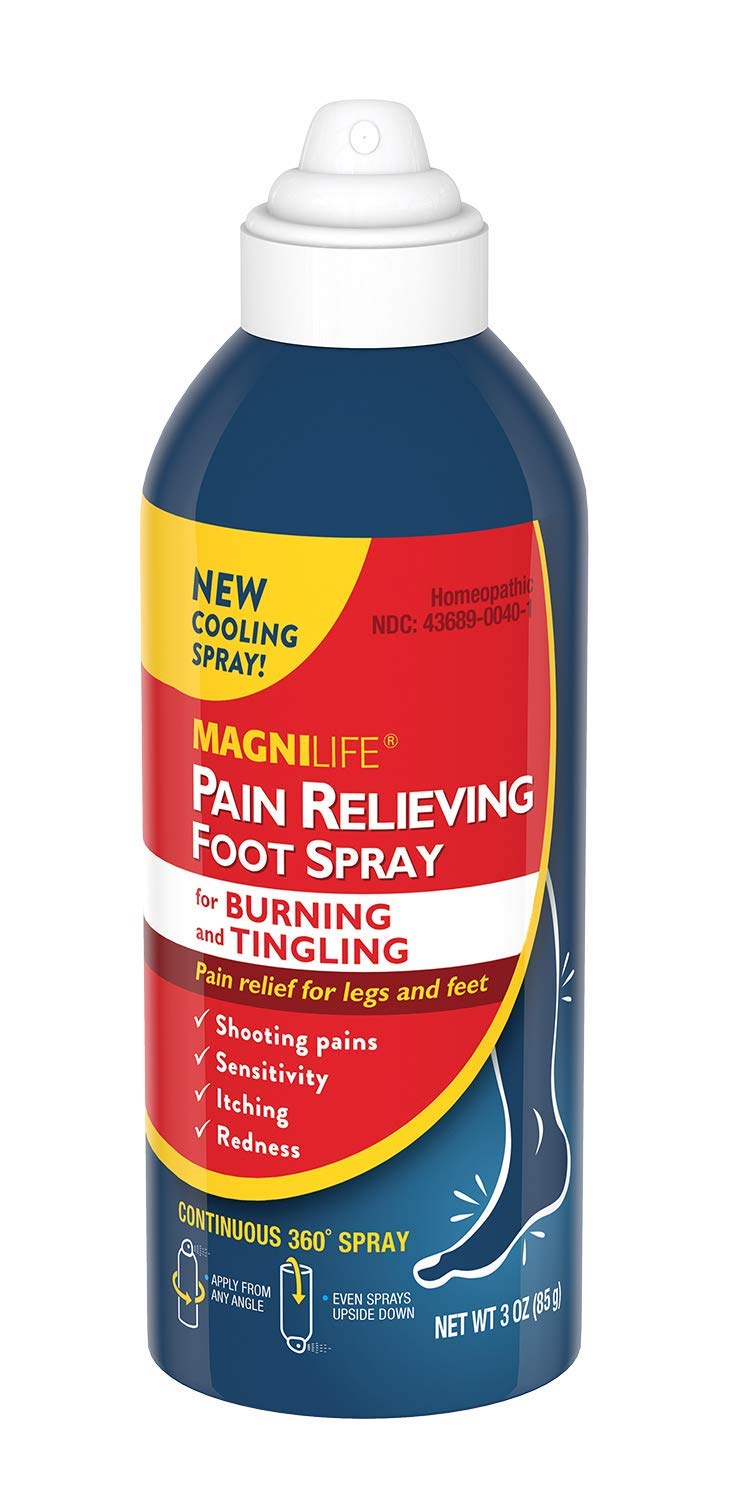 MagniLife Pain Relief Foot Spray, 3 oz, Pain Relief for Burning, Tingling or Sensitivity in Feet and Legs, No Alcohol Cooling Spray Moisturizes Dry, Cracked Heels MagniLife uk supplements
